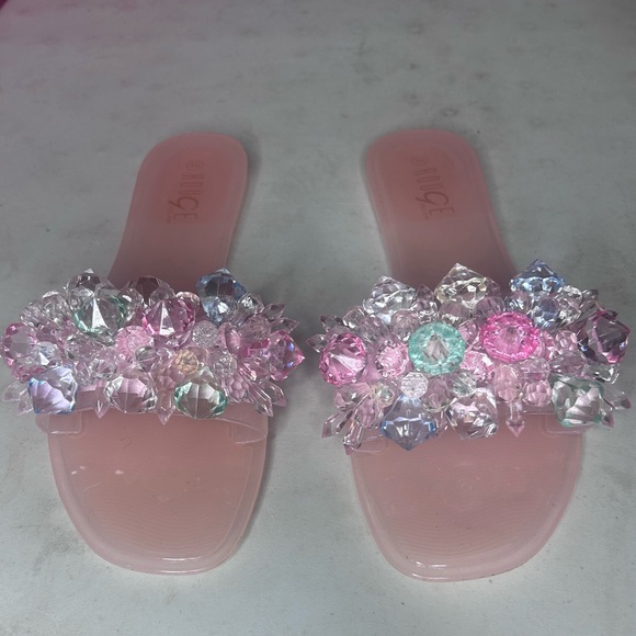 NWOT Bejewelled flat sandals by Rouge - Picture 3 of 6